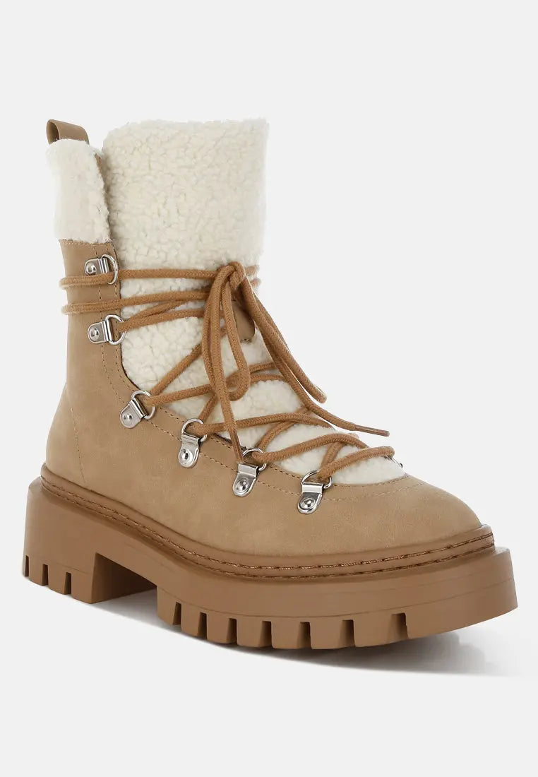 Omul Fleece & Faux Leather Boots London Rag