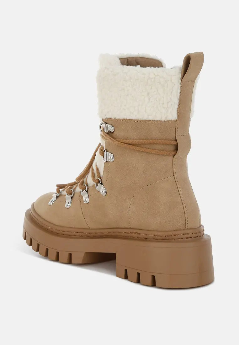Omul Fleece & Faux Leather Boots London Rag