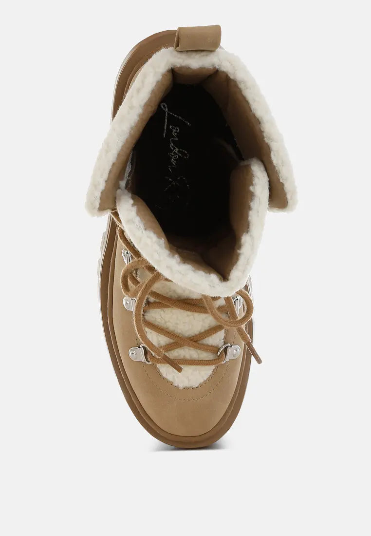Omul Fleece & Faux Leather Boots London Rag
