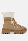 Omul Fleece & Faux Leather Boots London Rag