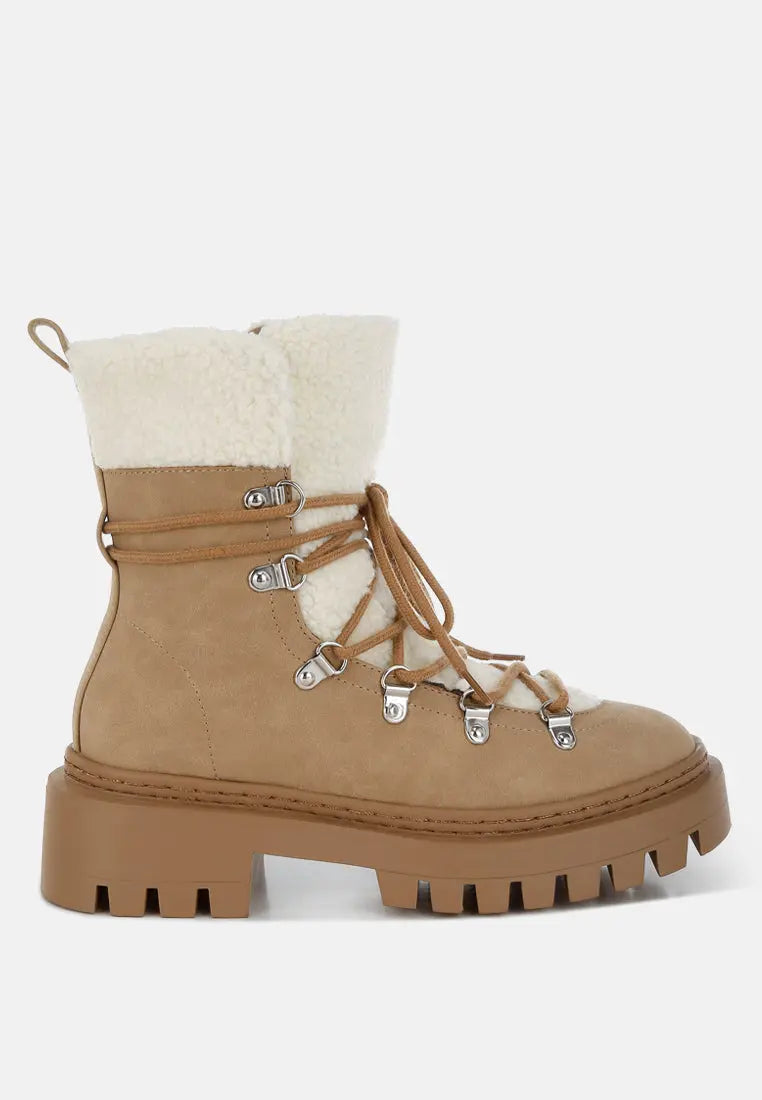Omul Fleece & Faux Leather Boots London Rag