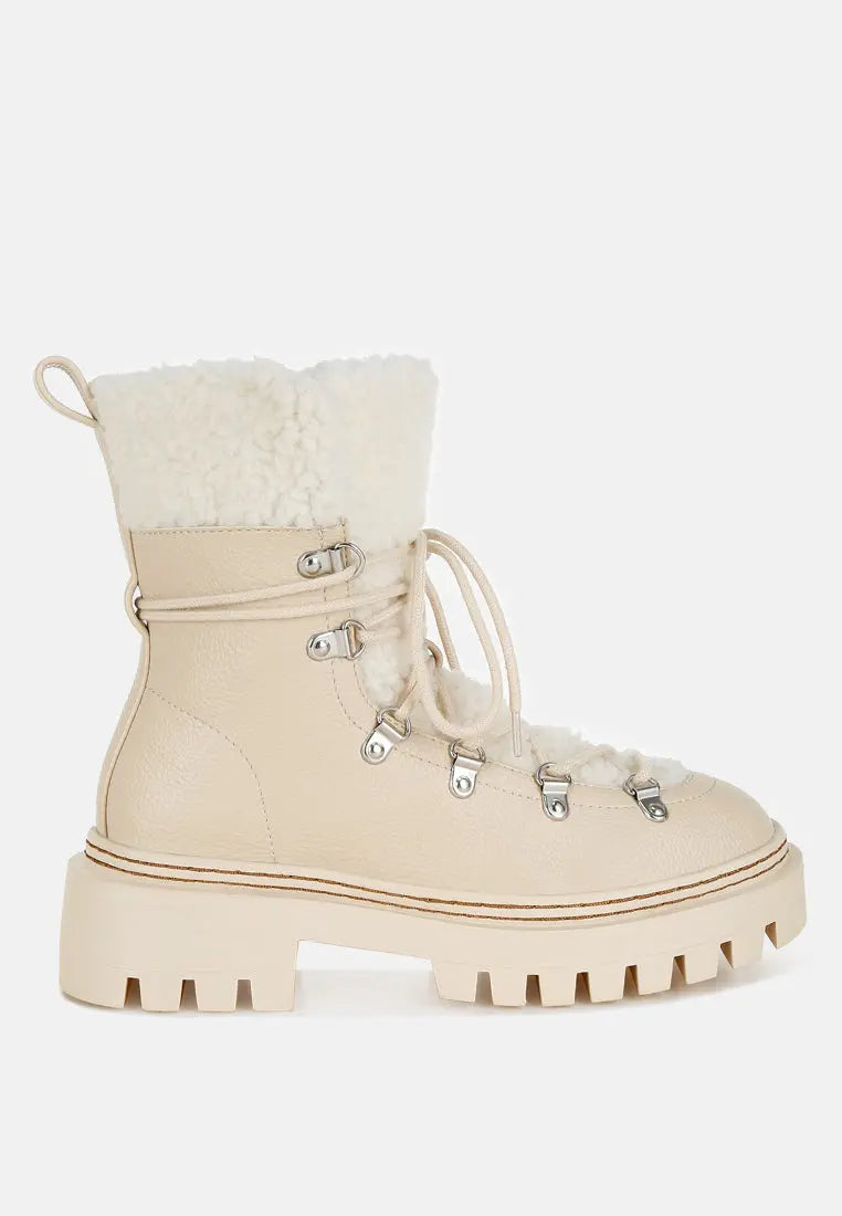 Omul Fleece & Faux Leather Boots London Rag