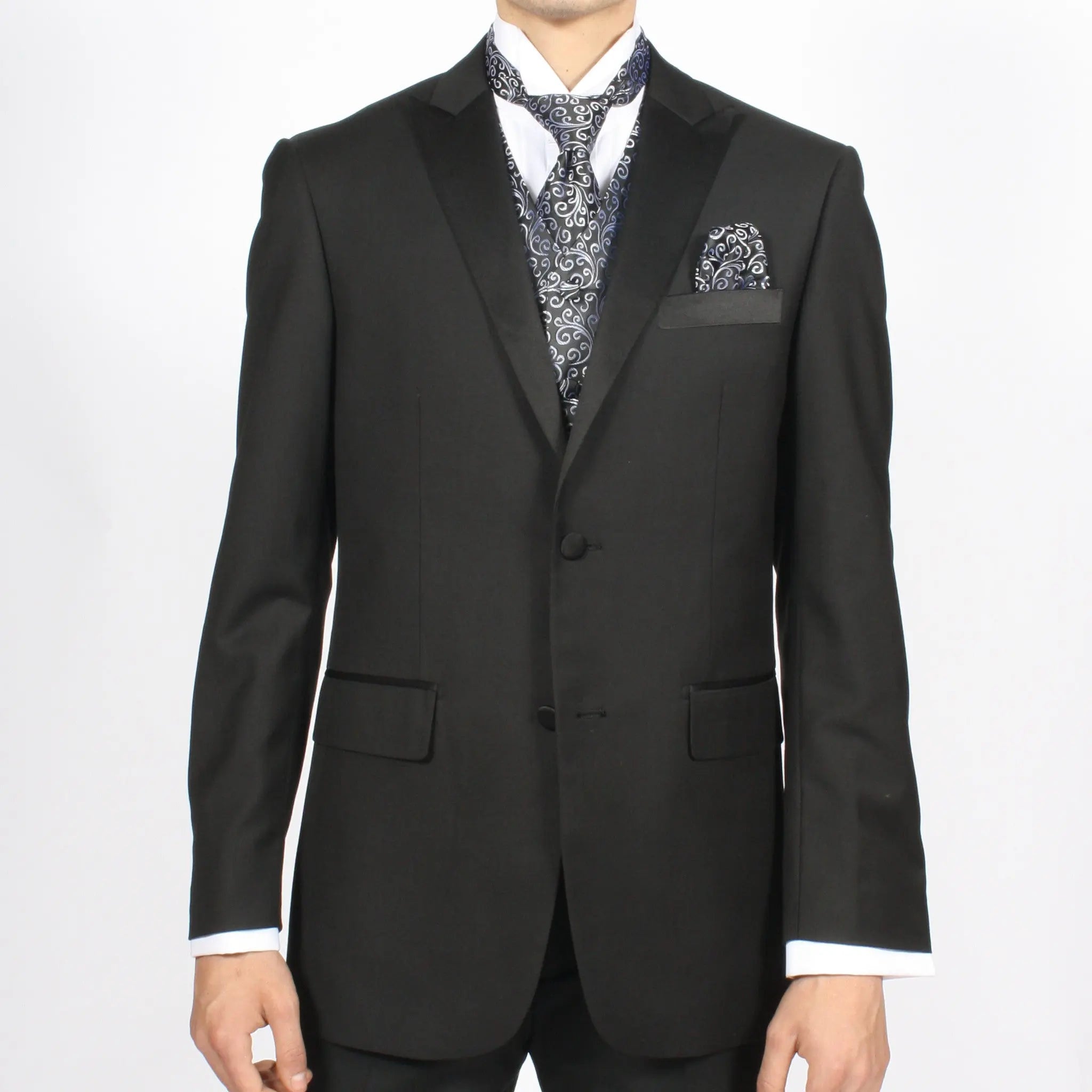 Ferrecci Mens PV50-1 Black Silver with Black Back Vest Set-2