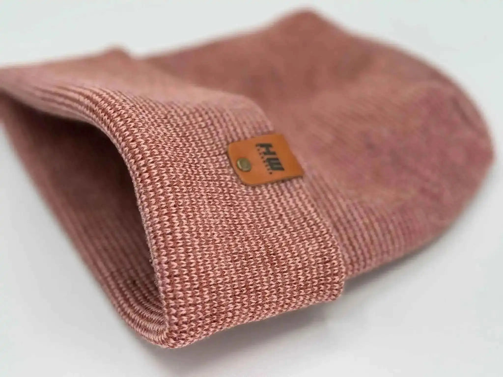 Patented H Stitch Fusion Cuffed Beanie, Burgundy and Pink Haakwear