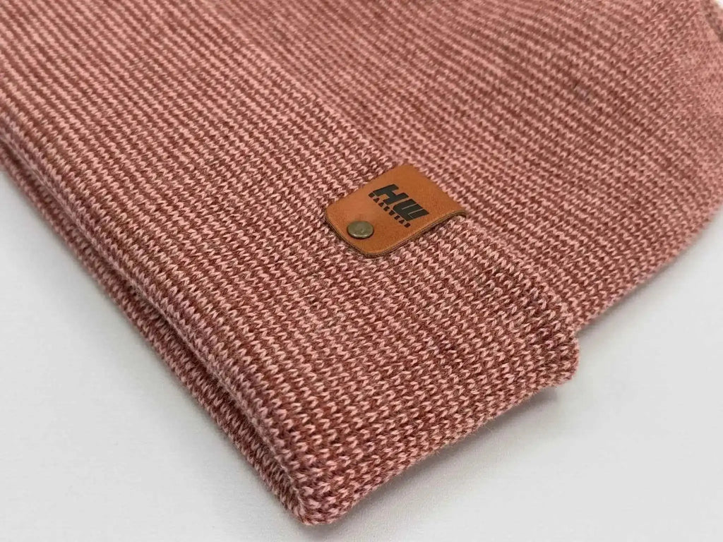 Patented H Stitch Fusion Cuffed Beanie, Burgundy and Pink Haakwear