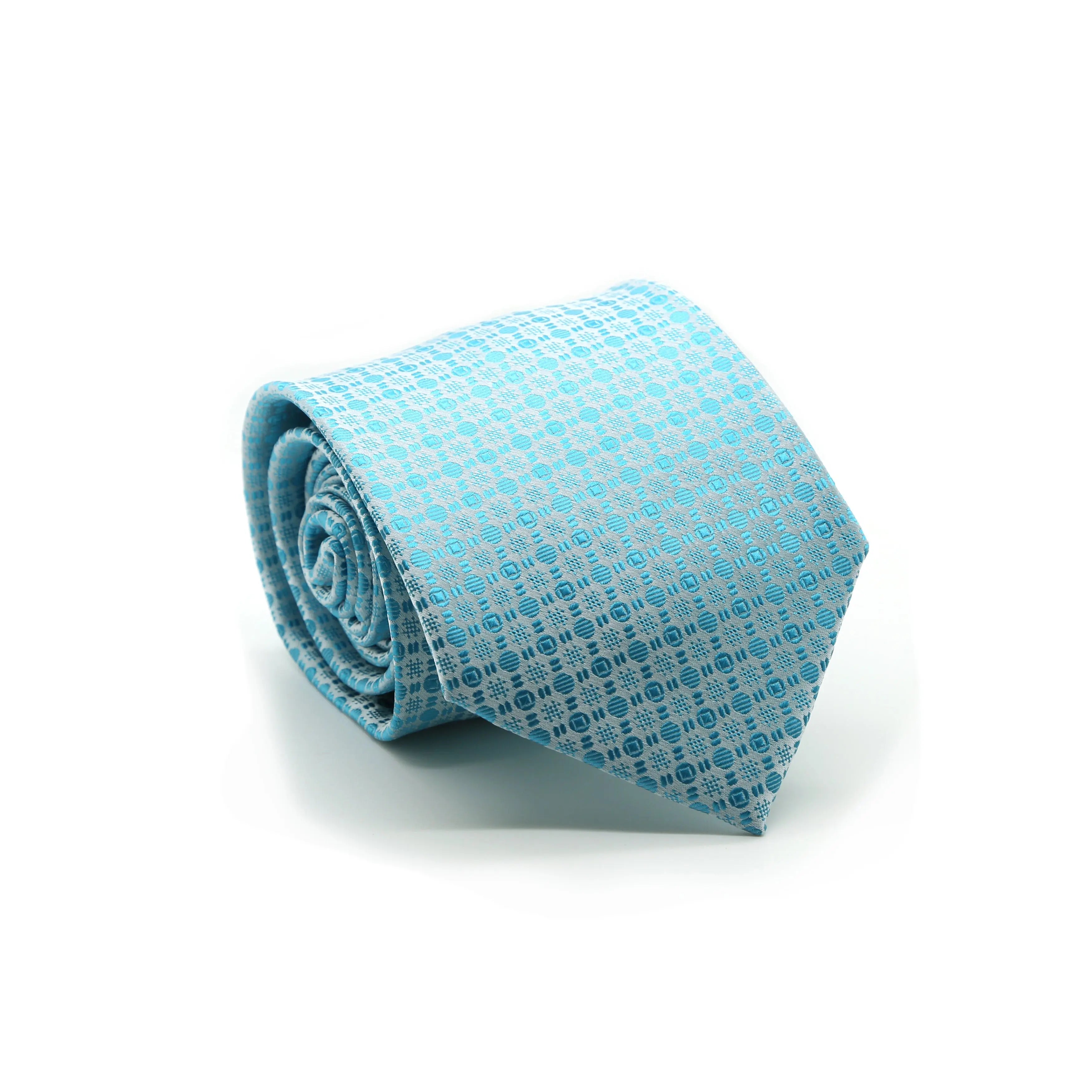 Ferrecci Mens Turquoise Geometric Necktie with Handkerchief Set Shopify