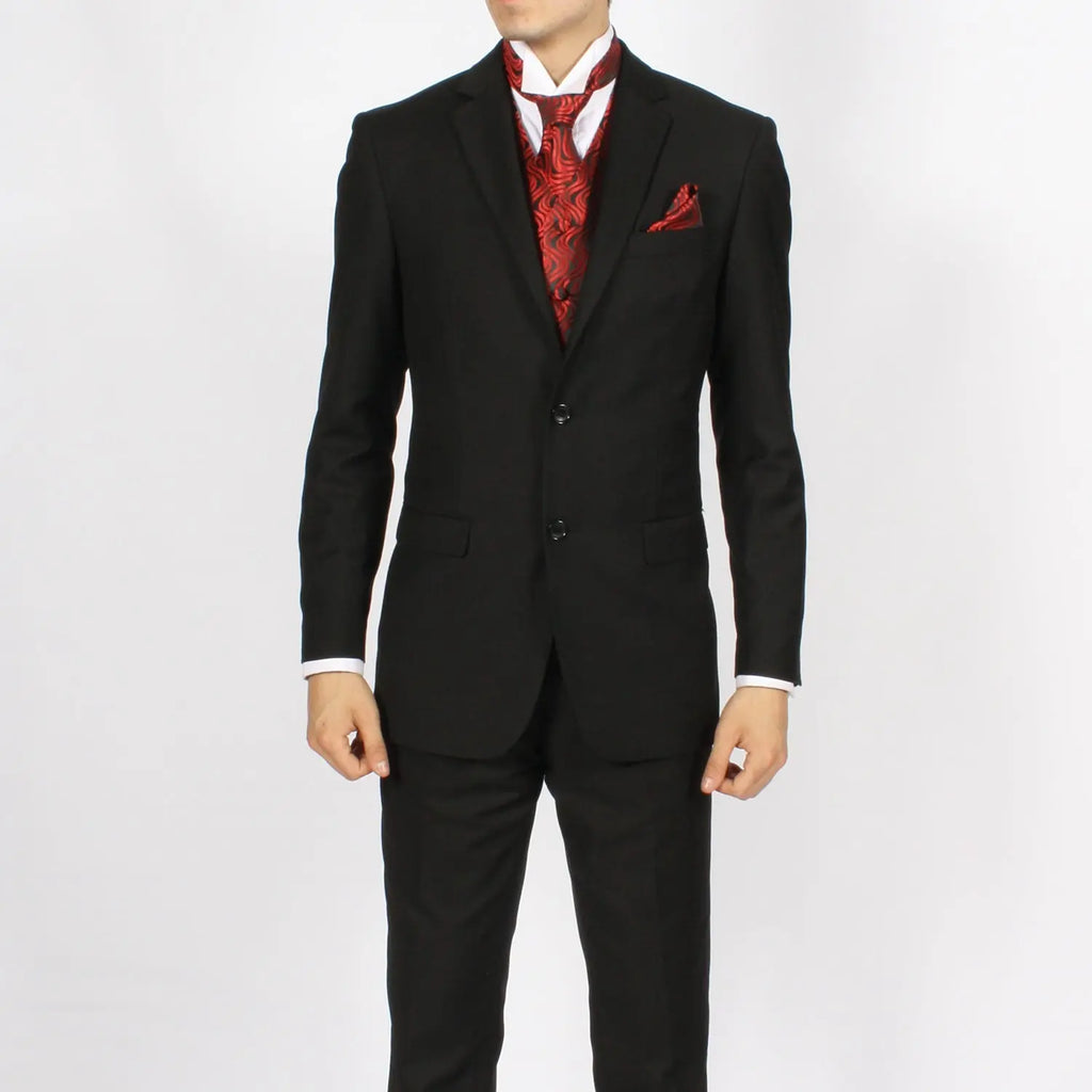 Ferrecci Mens PV150 - Red/Black with Black Back Adjustable Vest Set-1