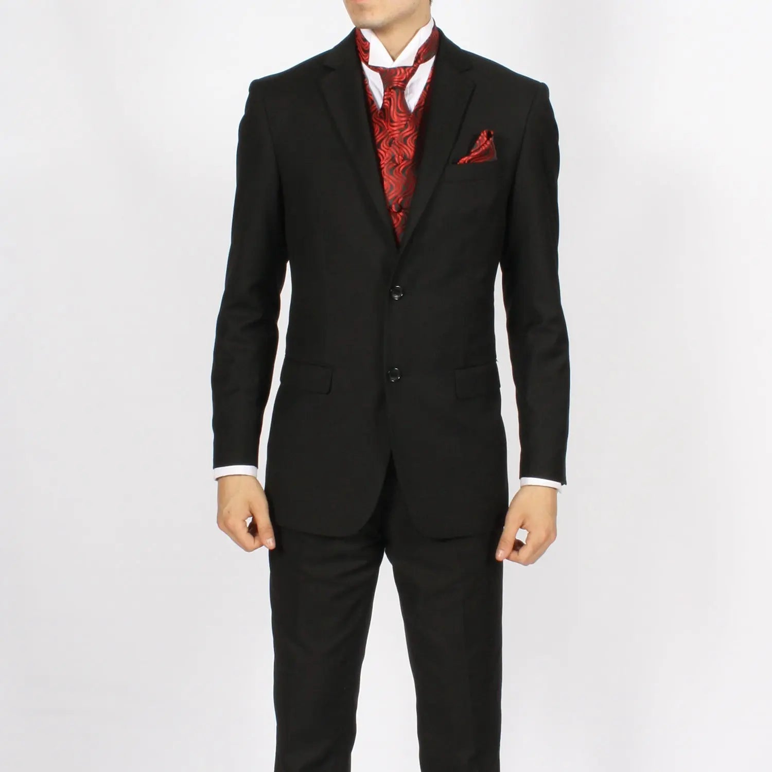 Ferrecci Mens PV150 - Red/Black with Black Back Adjustable Vest Set-1