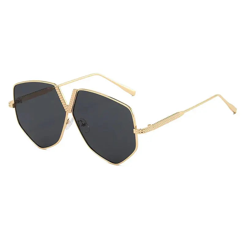 Radiant Gold Geometric Sunglasses Boho Brown