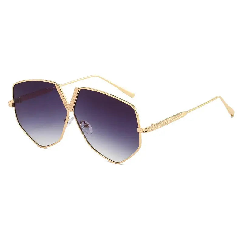 Radiant Gold Geometric Sunglasses Boho Brown
