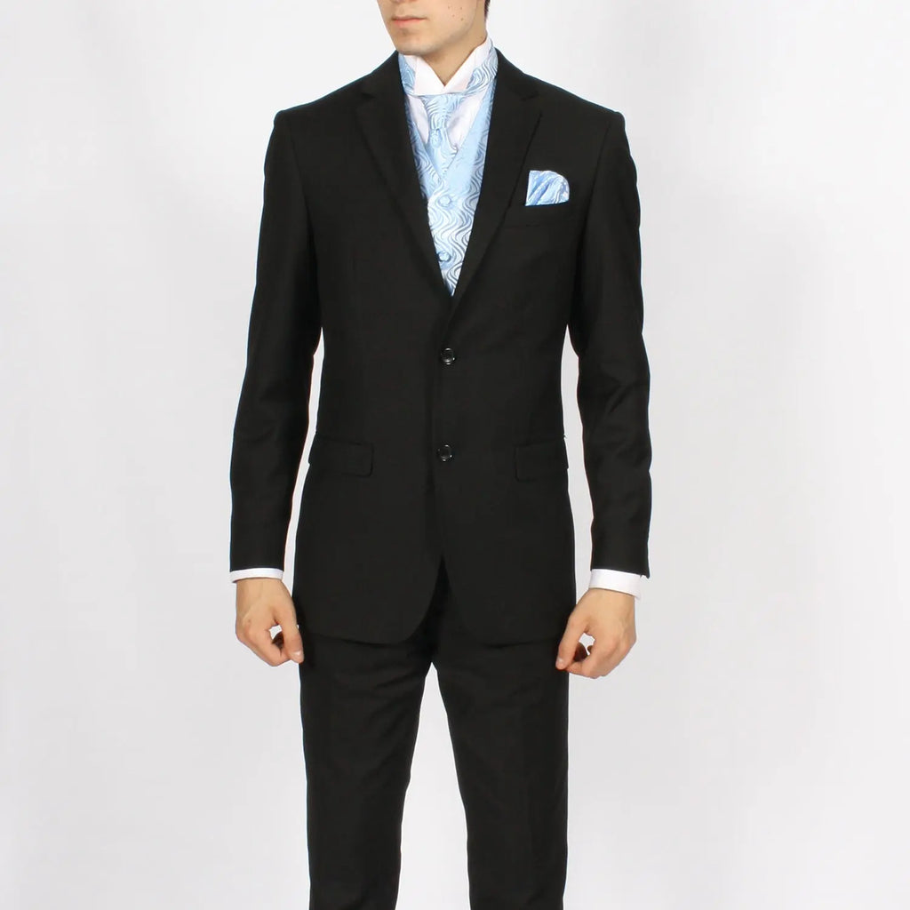 Ferrecci Mens PV150 - Sky Blue with White Back Adjustable Vest Set FERRECCI