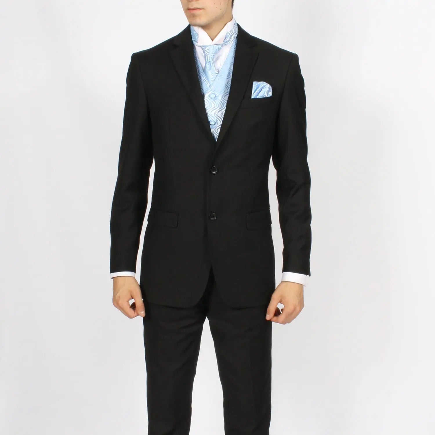Ferrecci Mens PV150 - Sky Blue with White Back Adjustable Vest Set FERRECCI