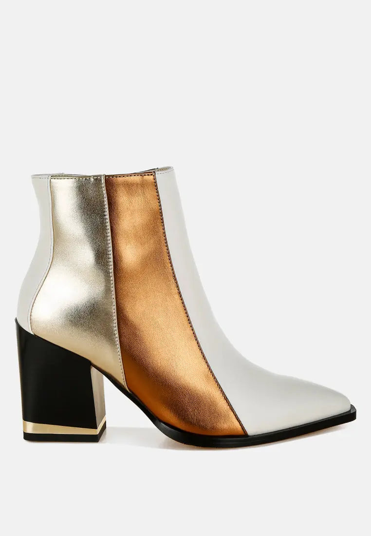 Stemon Three Tone Block Heel Boots London Rag