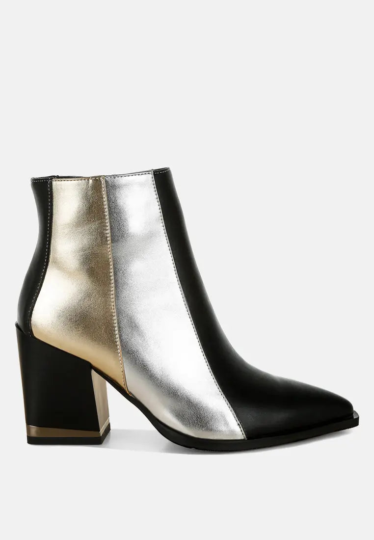 Stemon Three Tone Block Heel Boots London Rag