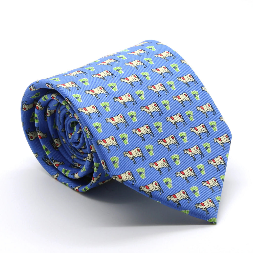 Cow Royal Necktie with Handkerchief Set FHYINC