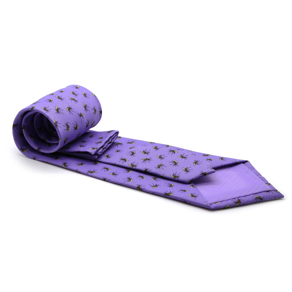 Mosquito Purple Necktie with Handkerchief Set FHYINC