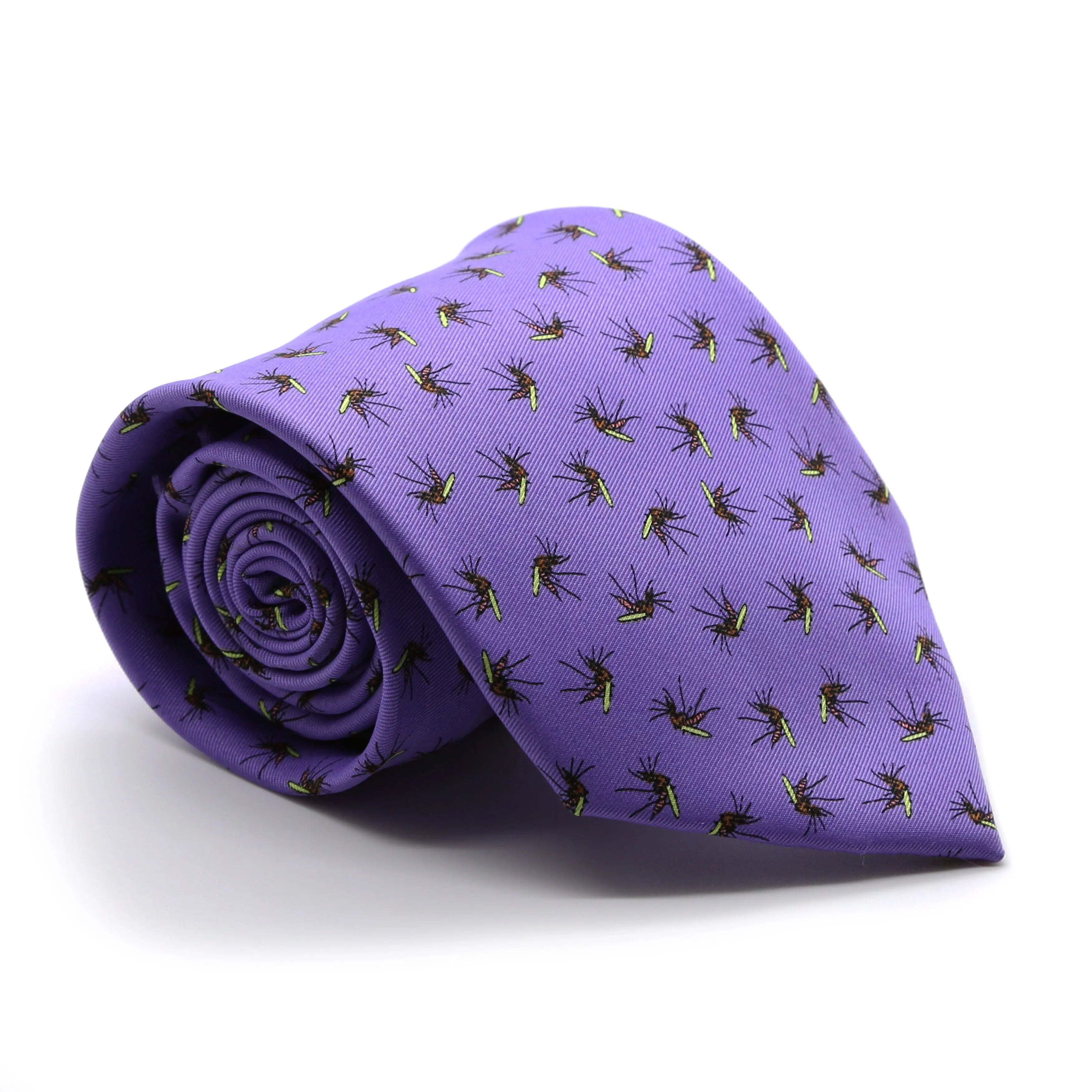 Mosquito Purple Necktie with Handkerchief Set FHYINC