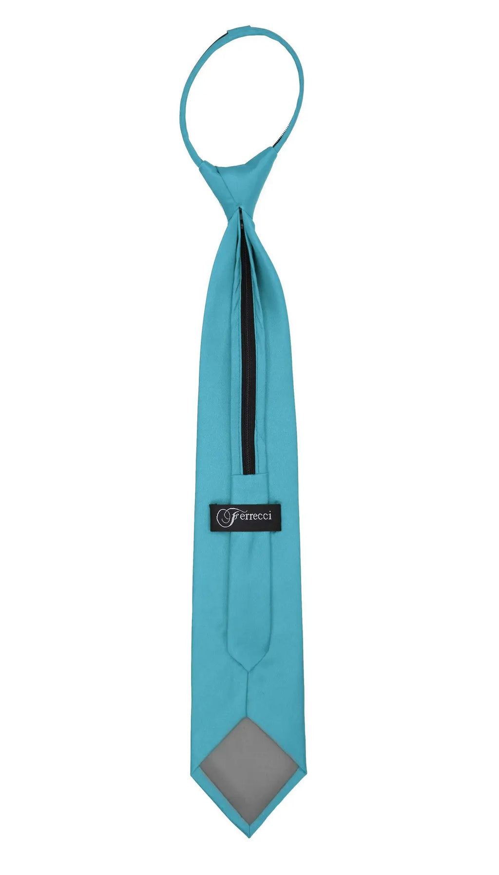 Satine Turquoise Zipper Tie with Hankie Set Shopify