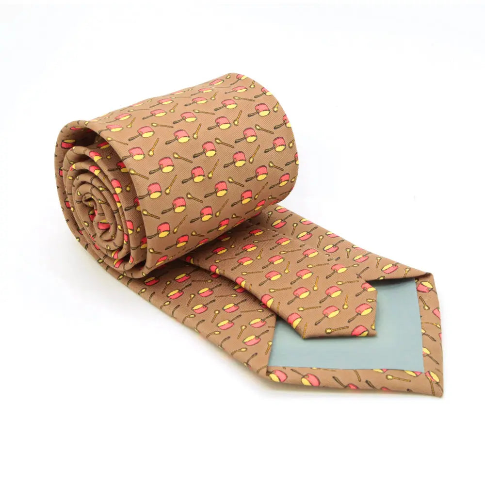 Pots Brown Necktie with Handkerchief Set FHYINC
