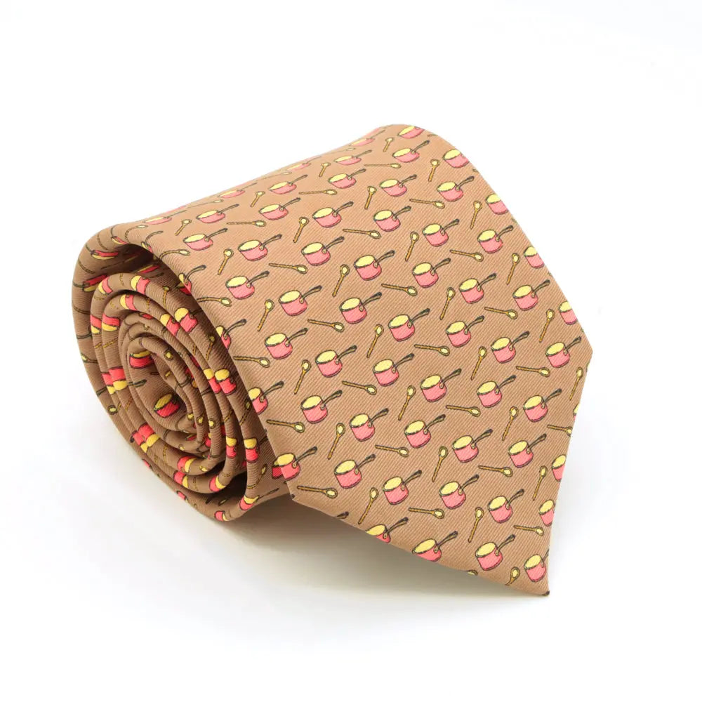 Pots Brown Necktie with Handkerchief Set FHYINC