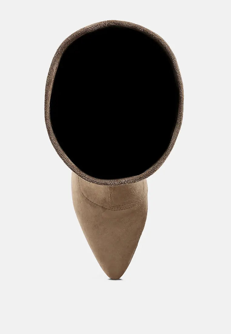 Tulsha Microfiber Wedge Heel Boots London Rag