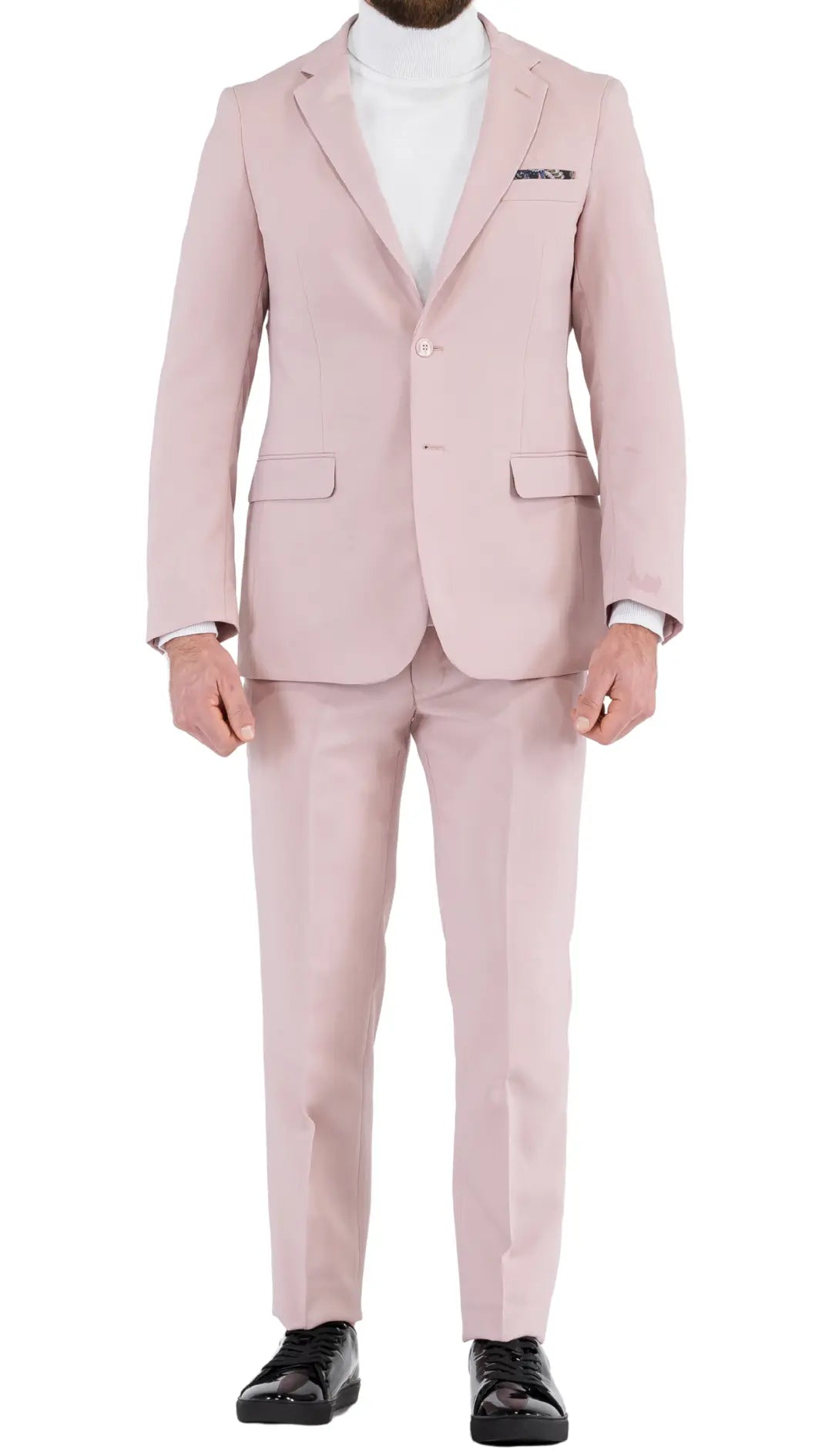 Paul Lorenzo Mens Pale Mauve Slim Fit 2 Piece Suit Paul Lorenzo