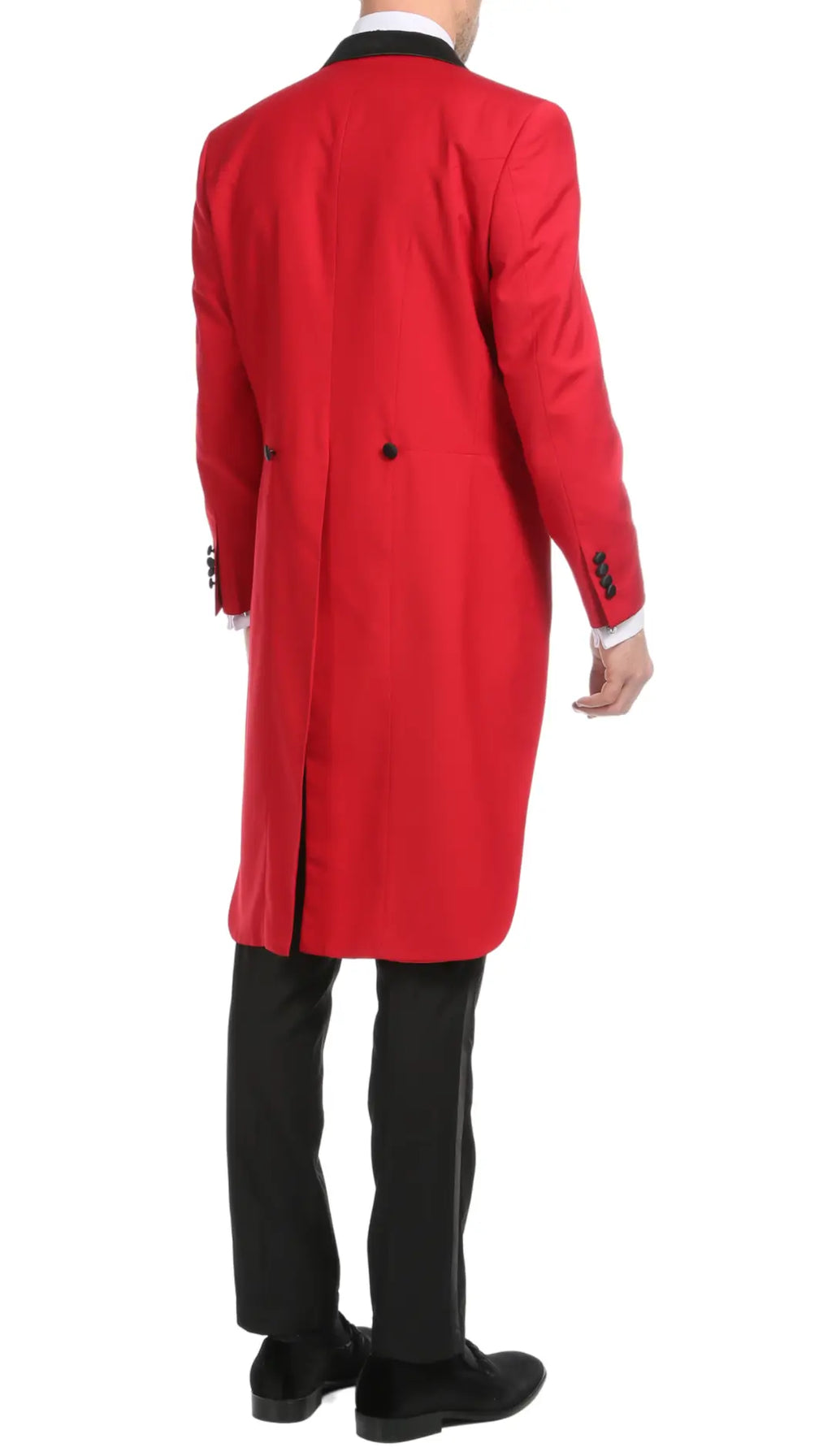 Ferrecci Men's Regular Fit Peak Lapel Red Tailcoat Tuxedo Set FERRECCI