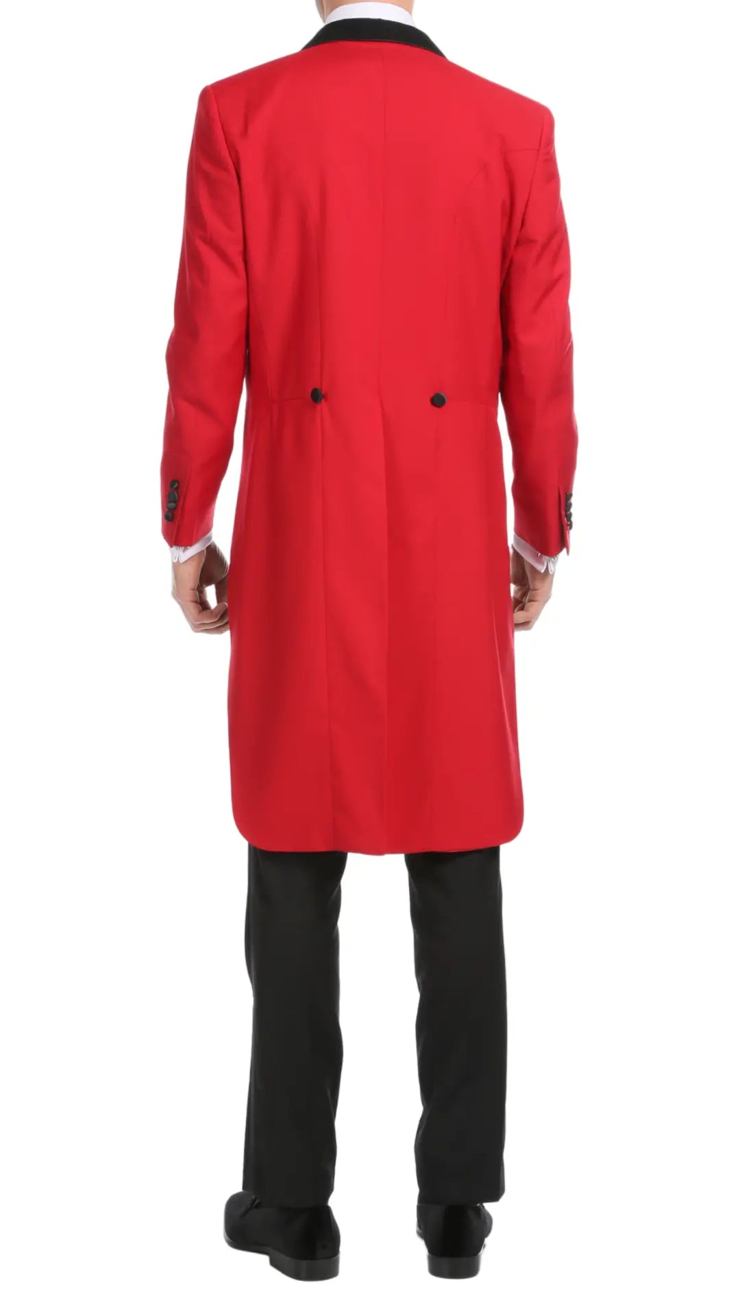 Ferrecci Men's Regular Fit Peak Lapel Red Tailcoat Tuxedo Set FERRECCI