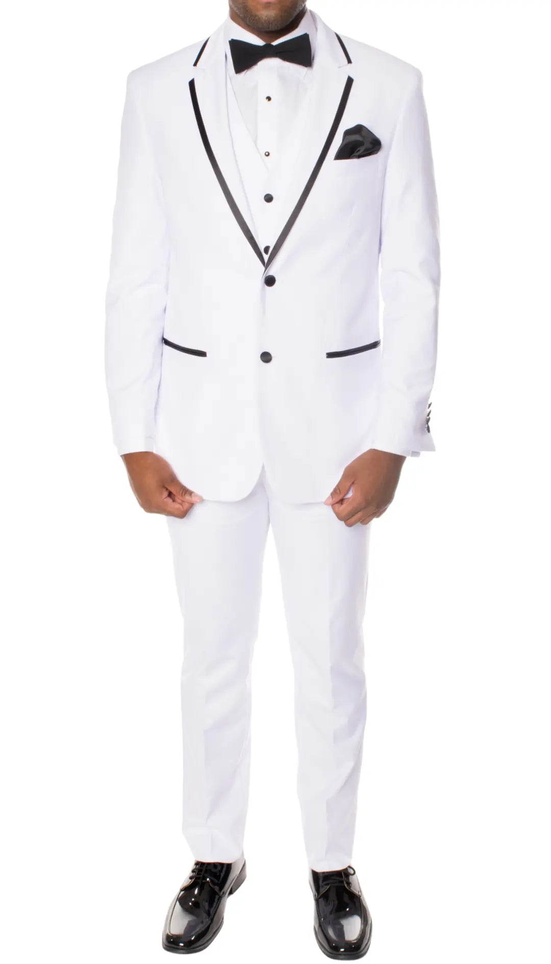 Celio White & Black 3 piece Slim Fit Tuxedo Ferrecci