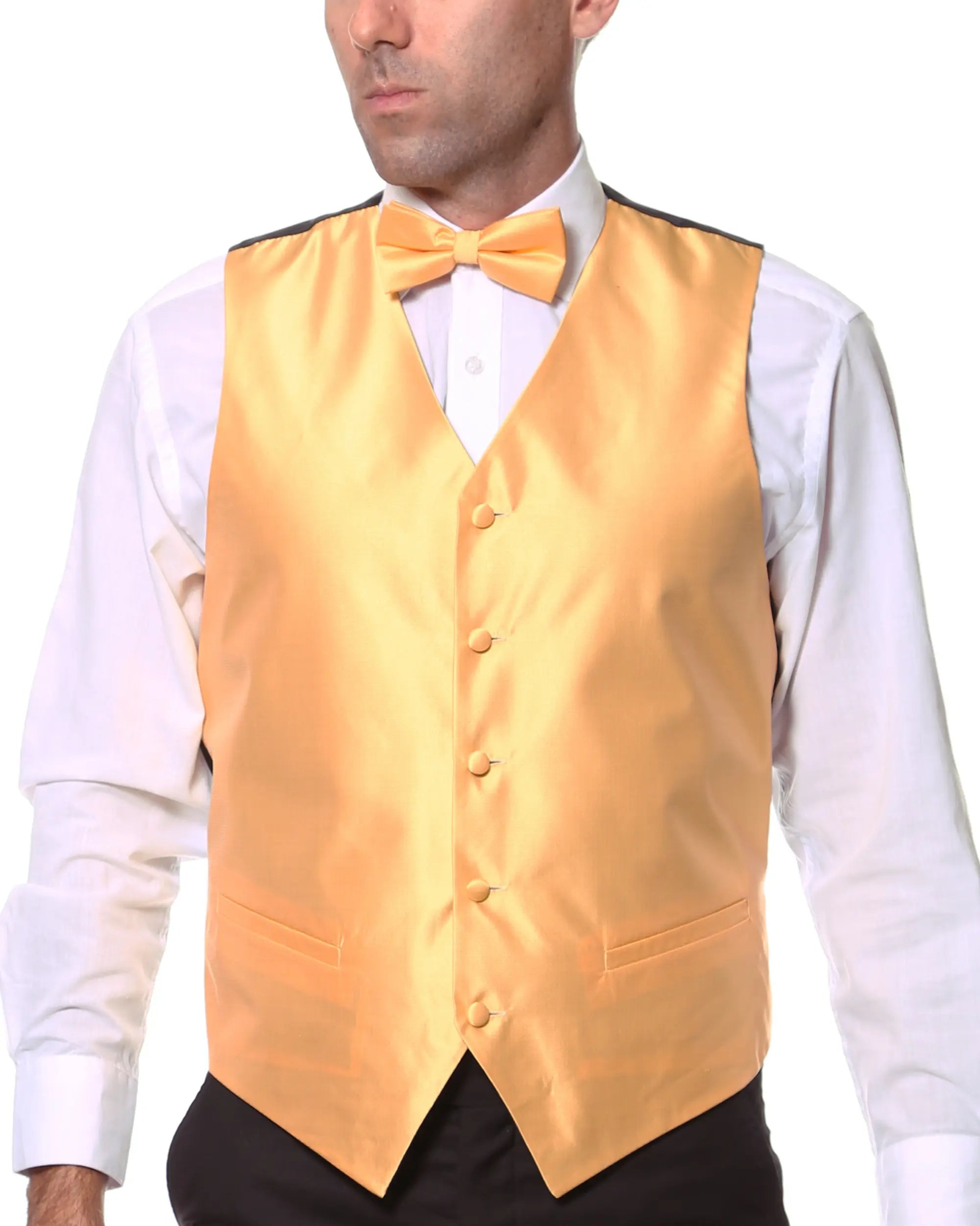 Ferrecci Mens PV450 - Gold with Black Back Adjustable Textured Vest Set FHYINC