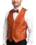Ferrecci Mens PV450 - Rust with Black Back Adjustable Textured Vest Set FHYINC