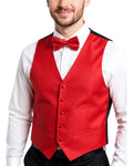 Ferrecci Mens PV450 - Red with Red Back Adjustable Textured Vest Set FHYINC