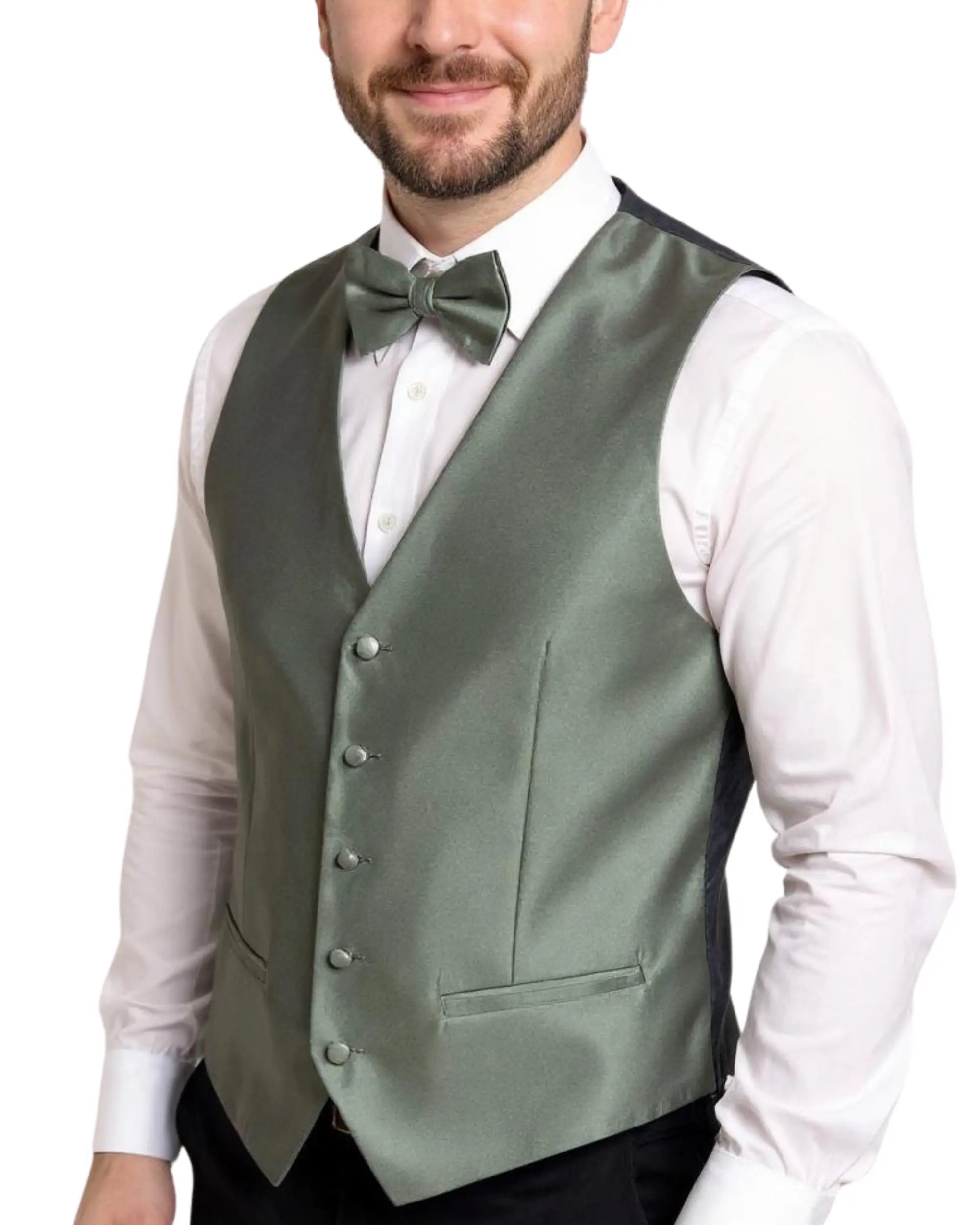 Ferrecci Mens PV450 - Sage with Black Back Adjustable Textured Vest Set FHYINC