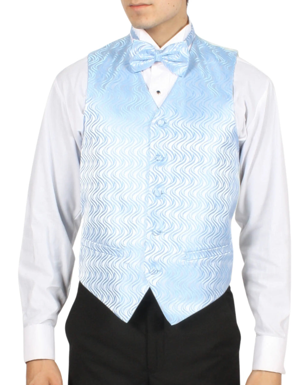 Ferrecci Mens PV150 - Sky Blue with White Back Adjustable Vest Set FERRECCI