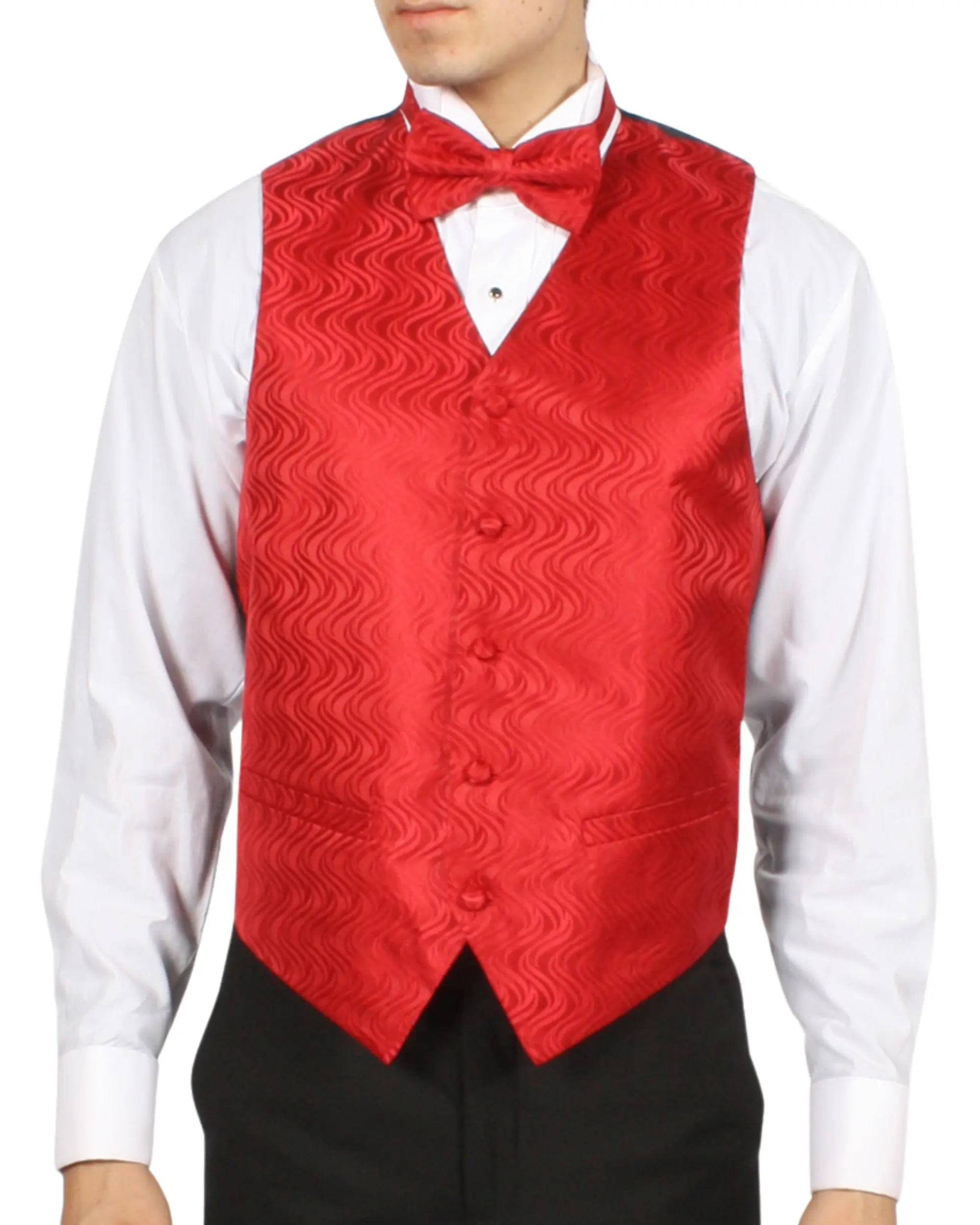 Ferrecci Mens PV150 - Red with Black Back Adjustable Vest Set FERRECCI