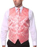 Ferrecci Mens PV350 -  Pink Paisley with Black Back Adjustable Vest Set FHYINC