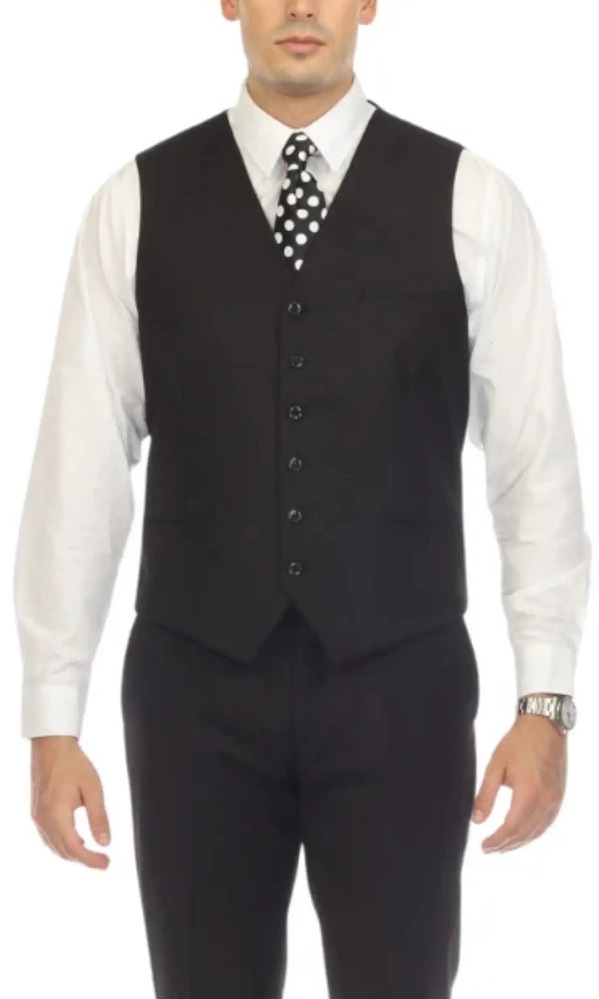 Solo Adjustable Casual & Formal Black Vest-0