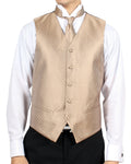 Ferrecci Mens PV300 - Champagne with Black Back Adjustable Diamond Vest Set FHYINC