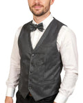 Ferrecci Mens PV400 - Black Stripped with Black Back Adjustable Vest Set FHYINC