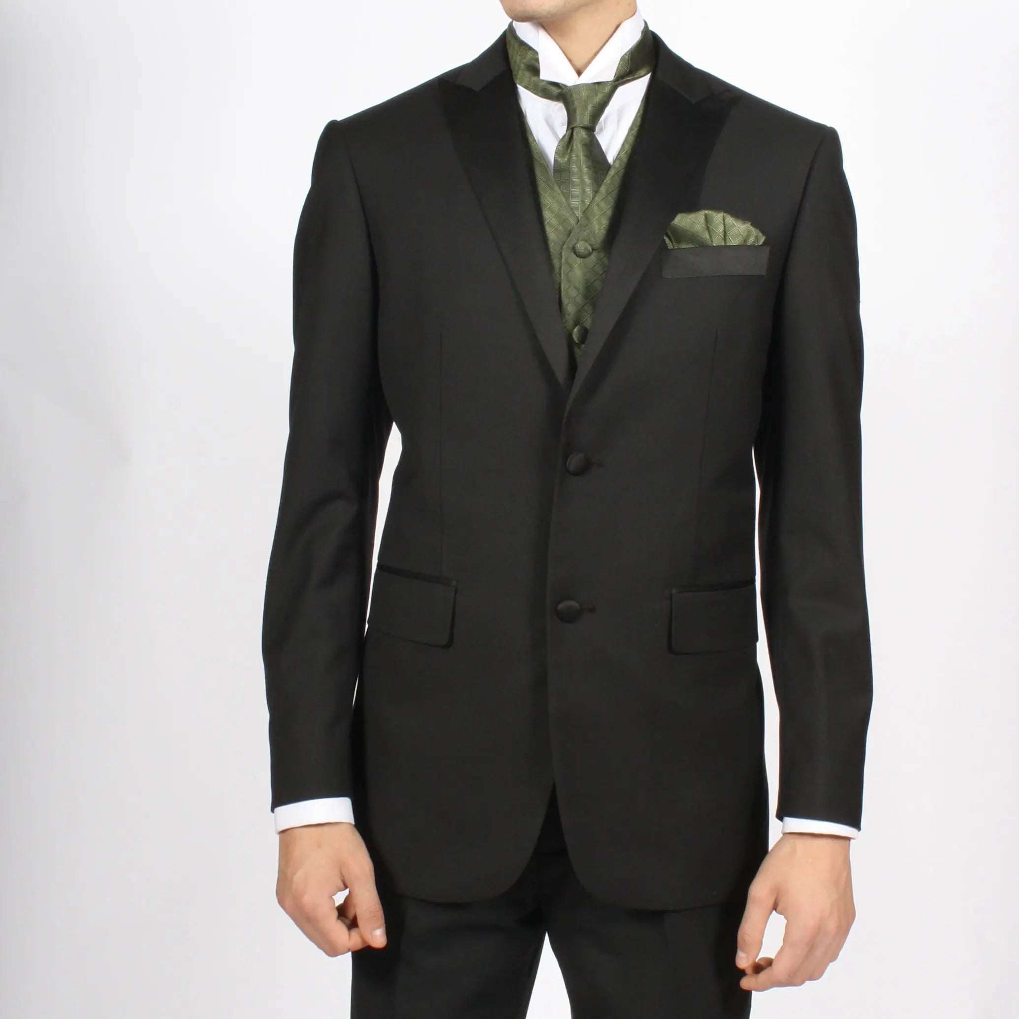 Ferrecci Mens PV300 - Olive with Black Back Adjustable Diamond Vest Set FHYINC