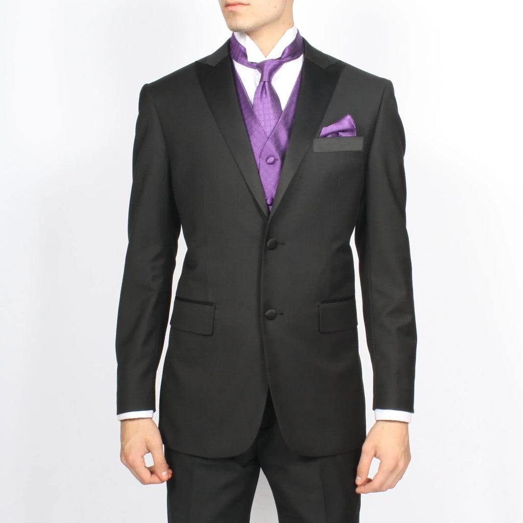Ferrecci Mens PV300 - Purple with Black Back Adjustable Diamond Vest Set FHYINC
