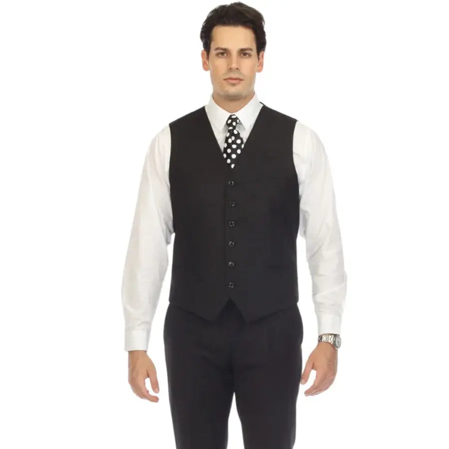 Solo Adjustable Casual & Formal Black Vest-1