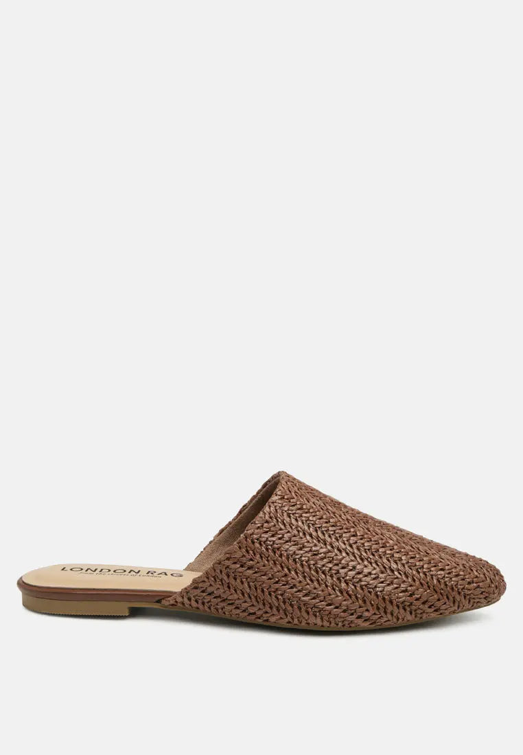 Straw Very Woven Raffia Mules London Rag