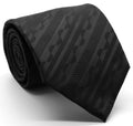 Mens Dads Classic Black Striped Pattern Business Casual Necktie & Hanky Set X-3 Ferrecci USA