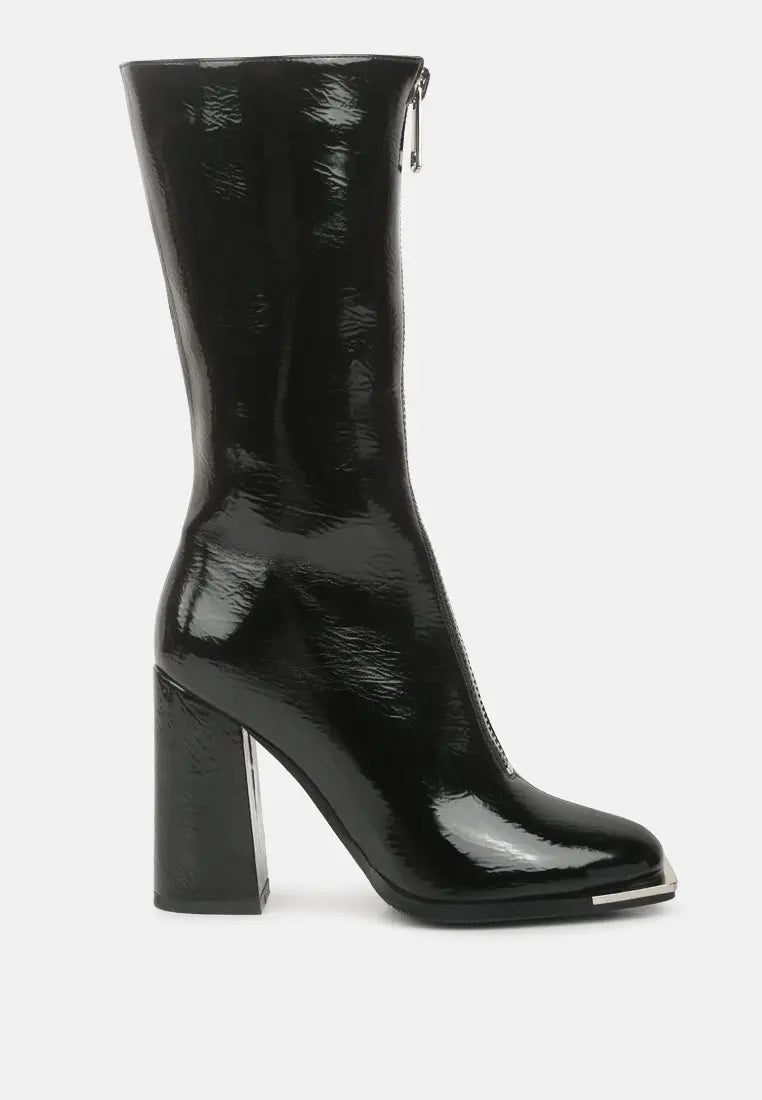 Year Round High Heeled Calf Boots London Rag