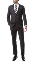 Mens ZNL22S 2pc 2 Button Slim Fit Heather Grey Zonettie Suit-0