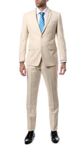Mens ZNL22S 2pc 2 Button Slim Fit Tan Zonettie Suit Shopify