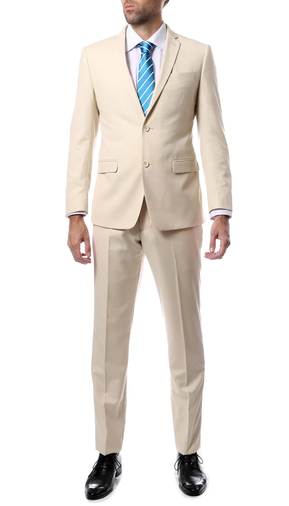 Mens ZNL22S 2pc 2 Button Slim Fit Tan Zonettie Suit Shopify