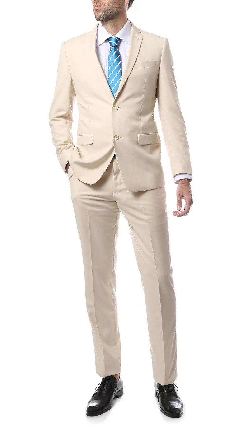 Mens ZNL22S 2pc 2 Button Slim Fit Tan Zonettie Suit Shopify