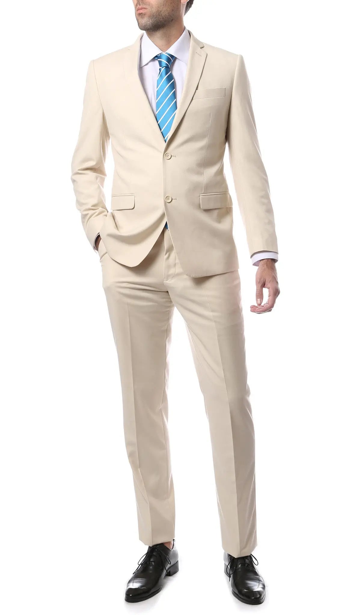 Mens ZNL22S 2pc 2 Button Slim Fit Tan Zonettie Suit Shopify
